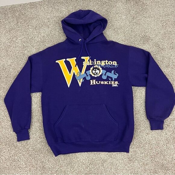 Vintage Washington Huskies hooded sweatshirt men’s L - Picture 1 of 6